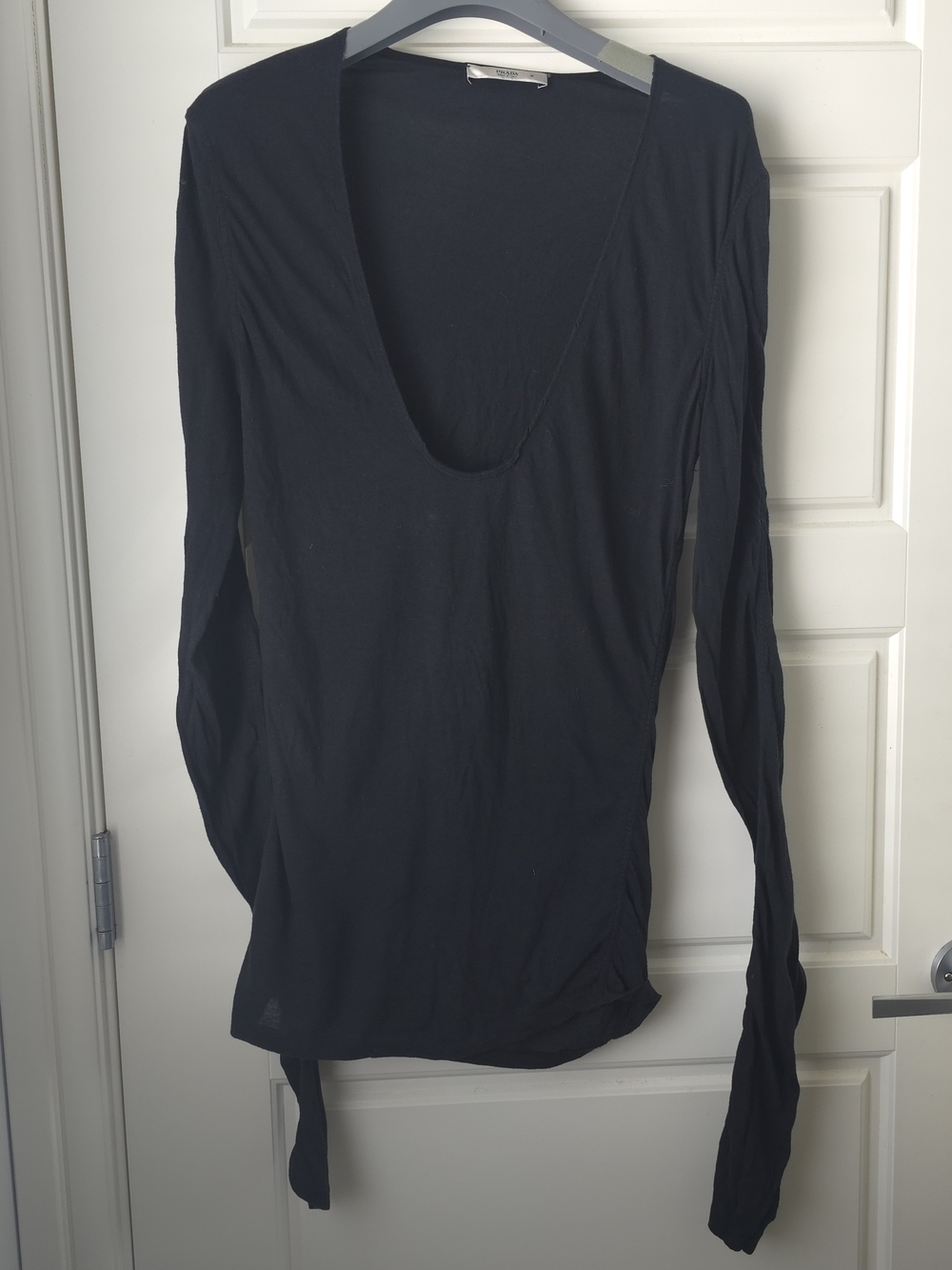 Vintage Prada Deep V Neck Long Sleeve Tee
